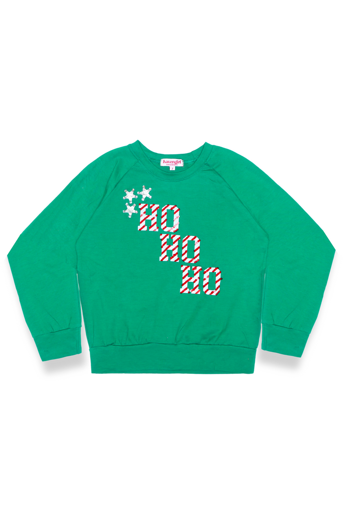 Green "Hohoho" Long Sleeve Sweatshirt (2-6X)