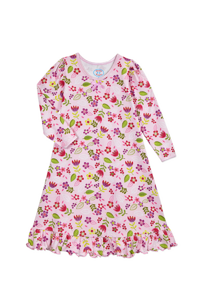 Floral Pink Nightgown (7-16)