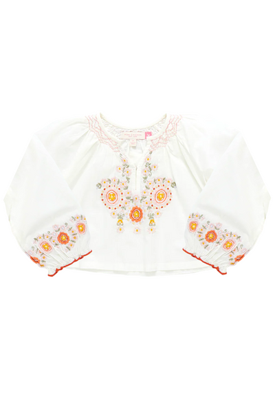 Multi Pink Embroidery Ava Top