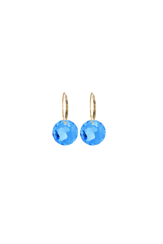 Short & Suite -ACC-Gum Drop Earrings-Gold/Sapphire