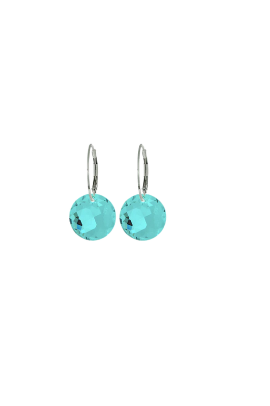 Short & Suite -ACC-Gum Drop Earrings-Silver/Aqua