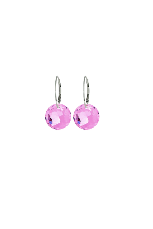 Short & Suite -ACC-Gum Drop Earrings-Silver/Fuschia