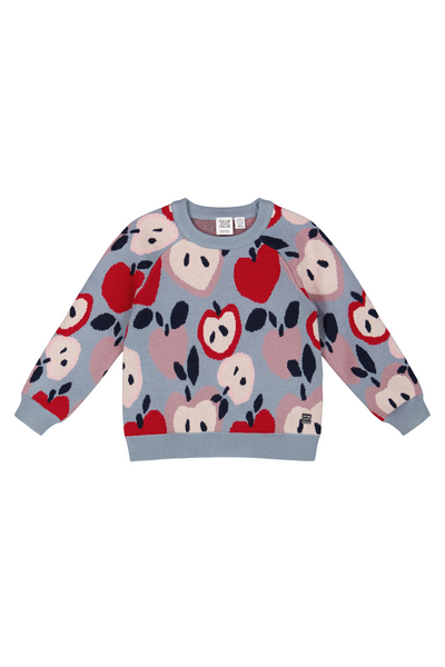 Deux Par Deux - Apple Heart Jacquard Sweater