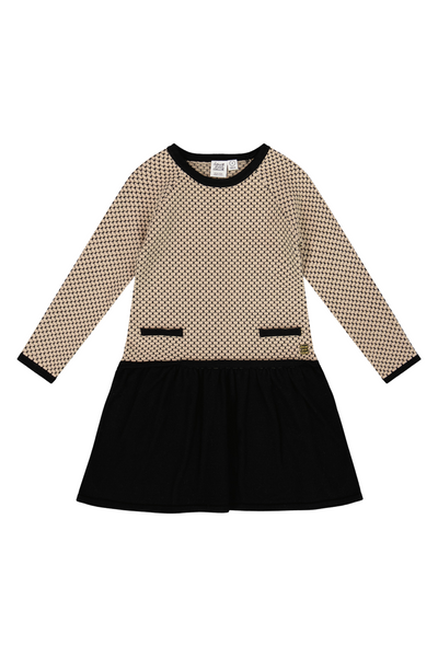 Deux Par Deux - Beige and Black Knit Dress