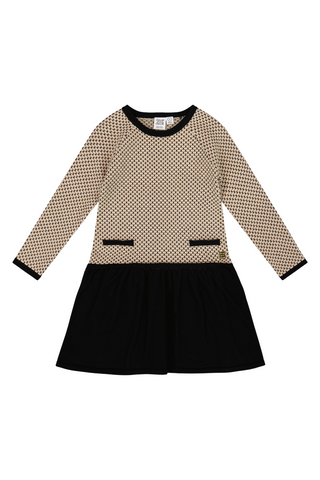 Deux Par Deux - Beige and Black Knit Dress
