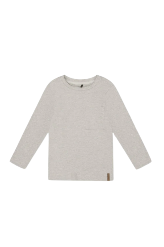 Deux Par Deux -BB-Organic Cotton Pocket T-shirt- Beige Gray