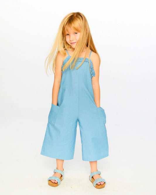 DEUX PAR DEUX - TG - CHAMBRAY JUMPSUIT - LIGHT CHAMBRAY