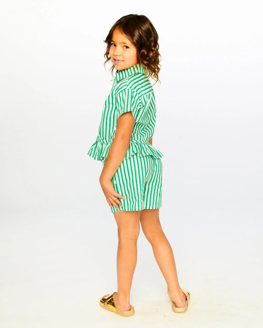 DEUX PAR DEUX - TG - STRIPED SHORTS - GREEN STRIPES