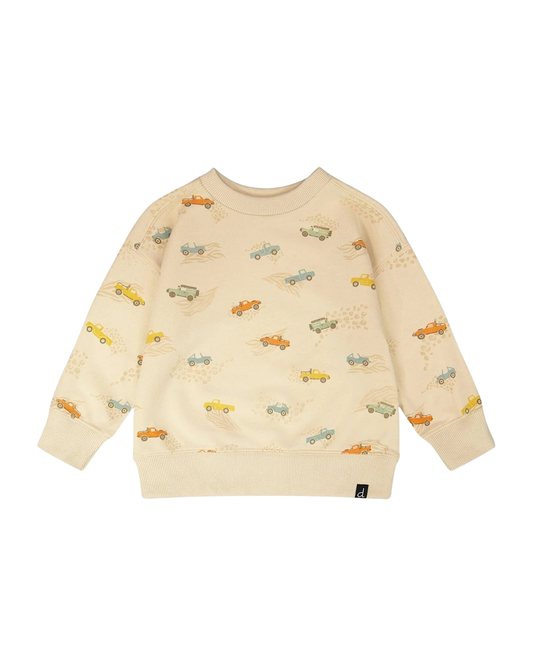 DEUX PAR DEUX - BB - FRENCH TERRY SWEATSHIRT - PRINTED SAFARI JEEP