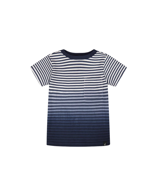 DEUX PAR DEUX - TB - SHORT SLEEVE T-SHIRT - PRINTED BLUE STRIPE