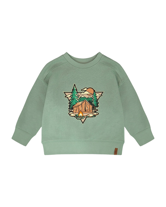 DEUX PAR DEUX - BB - FRENCH TERRY SWEATSHIRT - GRANITE GREEN