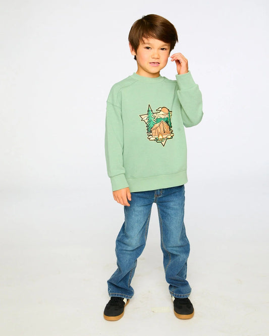 DEUX PAR DEUX - BB - FRENCH TERRY SWEATSHIRT - GRANITE GREEN