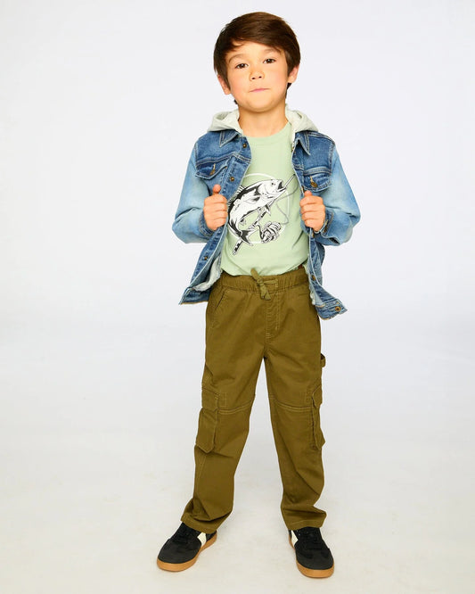 DEUX PAR DEUX - BB - DENIM JACKET W/ REMOVABLE FRENCH TERRY HOOD - NAVY DENIM