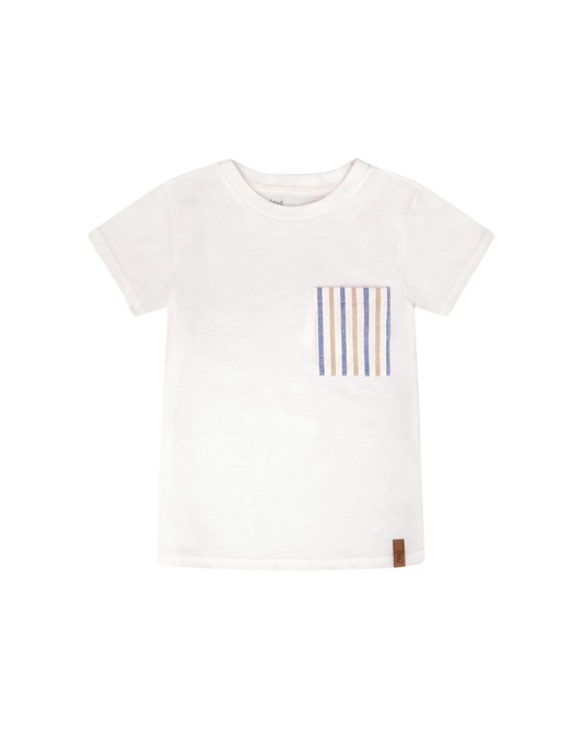 DEUX PAR DEUX - TB - JERSEY T-SHIRT WITH CHEST POCKET - WHITE