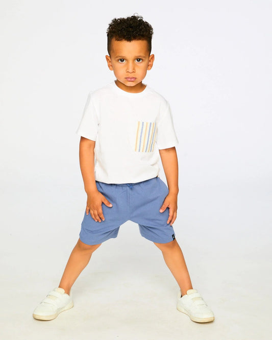 DEUX PAR DEUX - TB - JERSEY T-SHIRT WITH CHEST POCKET - WHITE