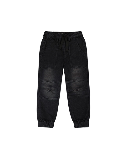 DEUX PAR DEUX - BB - FRENCH TERRY DENIM JOGGER - BLACK DENIM