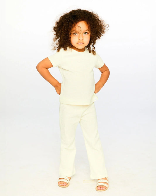 DEUX PAR DEUX - BG - CRINKLE JERSEY T-SHIRT - OFF WHITE