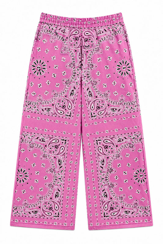 KATIE J NYC HADEN BARREL PANT HOT PINK BANDANA