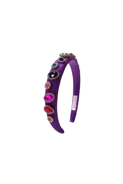 Purple Jeweled Padded Thin Headband