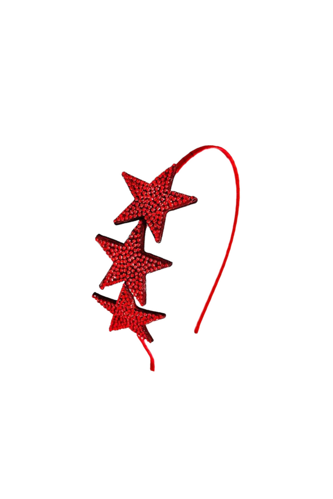 Crystallized 3 Stars Thin Headband - Red