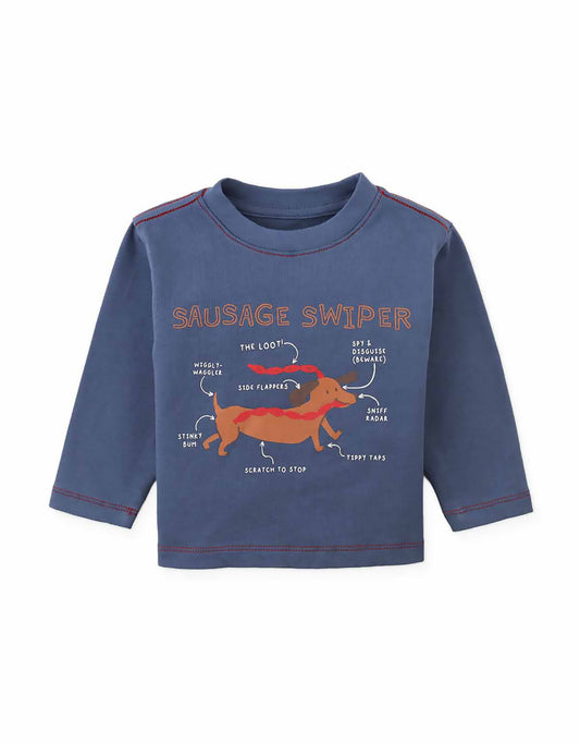 GINGERSNAPS - TB - MYRON SAUSAGE SWIPER GRAPHIC TEE - BLUE