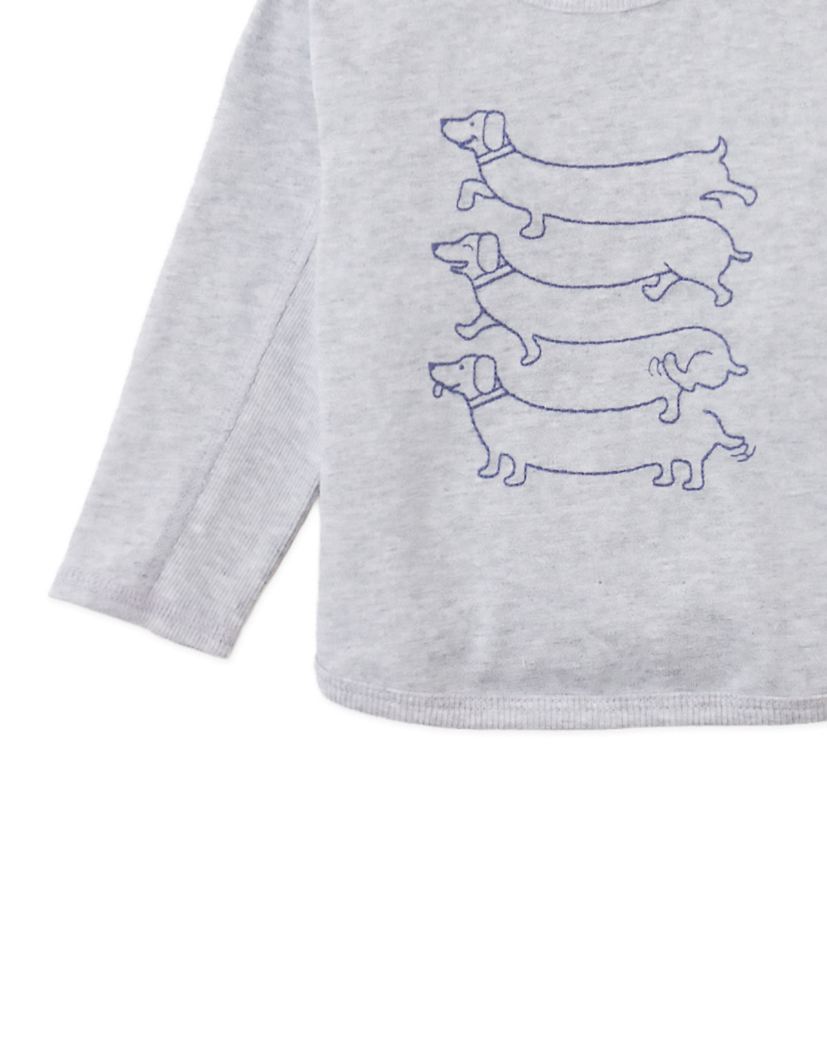 GINGERSNAPS - BBY - GIANNI TEE WITH DOG DETAILS - GRAY