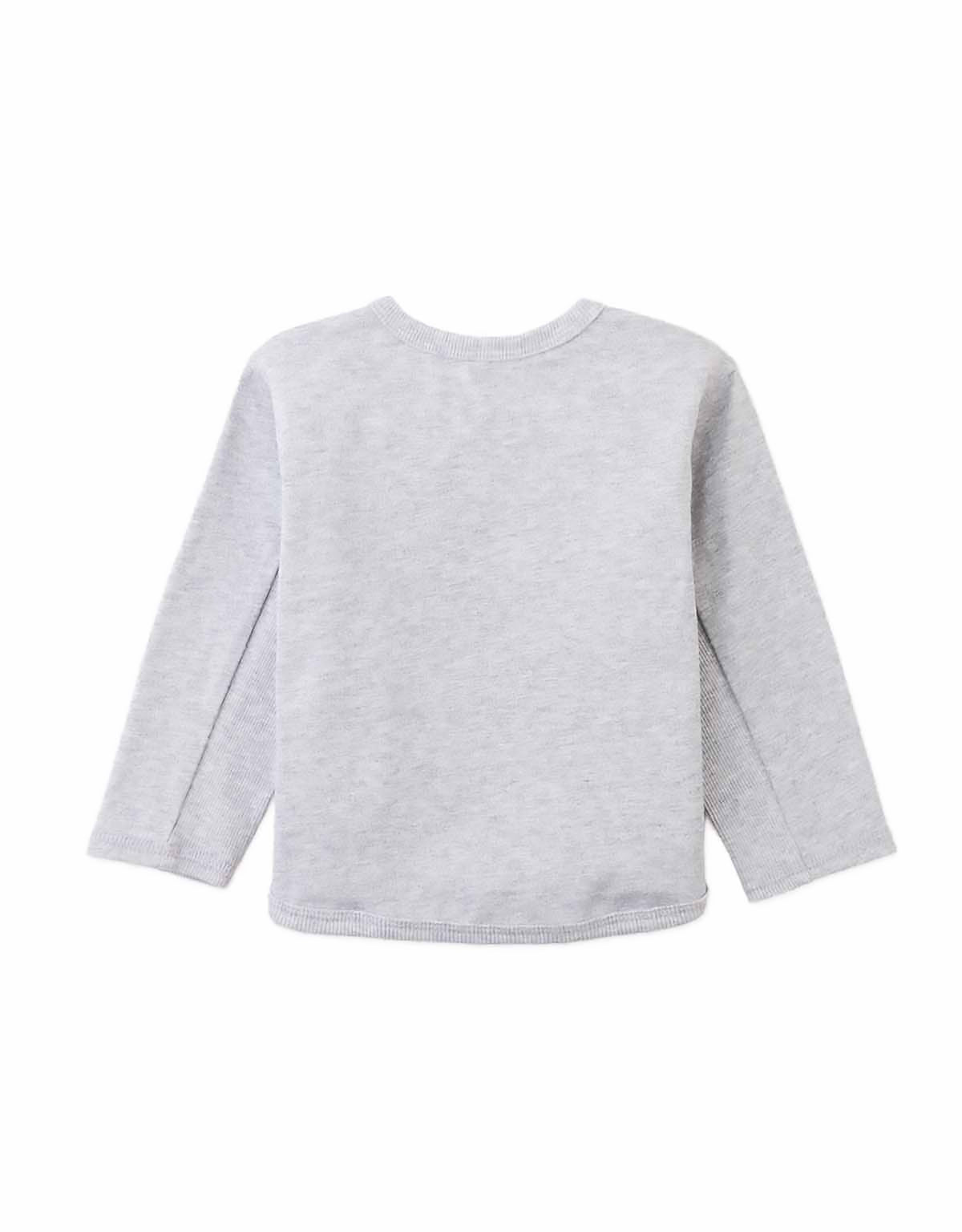 GINGERSNAPS - BBY - GIANNI TEE WITH DOG DETAILS - GRAY
