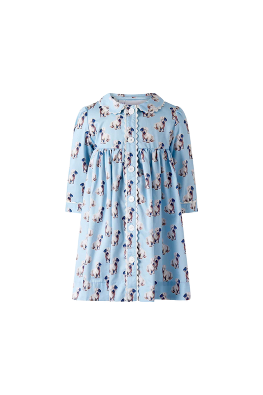 Rachel Riley - BBY - Button-Front Dress and Bloomers - Blue Puppy