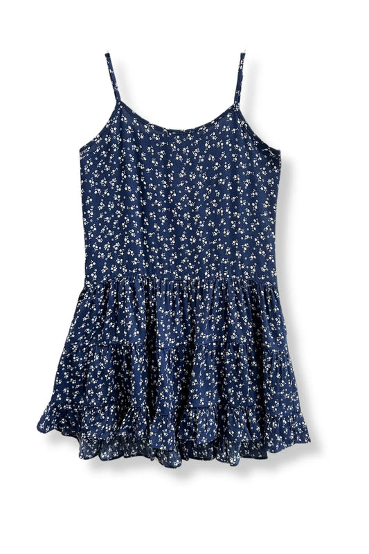 KATIE J NYC - BG - TWEEN IRIS DRESS - EV. BLUE DITSY FLORAL