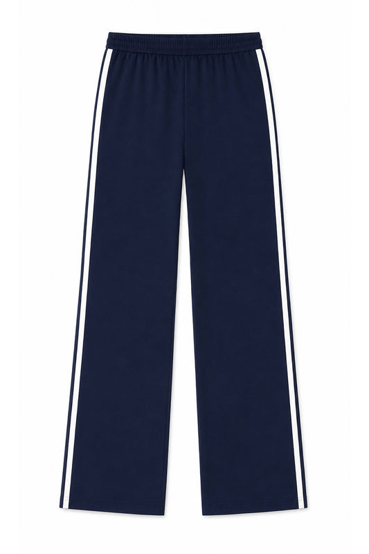 KATIE J NYC JENNA STRAIGHT LEG SWEATPANT EVENING BLUE WHITE
