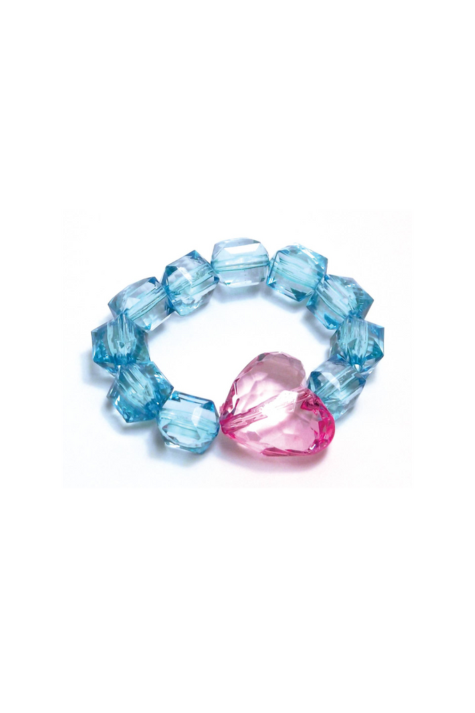 Heart Rock Candy Bracelet - Blue/Pink