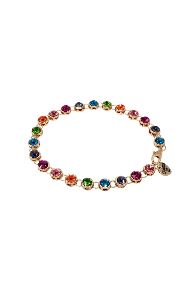 Gold Rainbow Rhinestone Bracelet