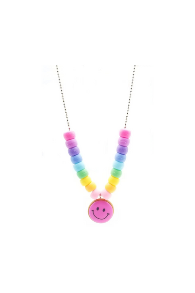 Pastel Smiley Face Cookie Necklace