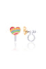 Clip On Cutie Earrings - Rainbow Heart