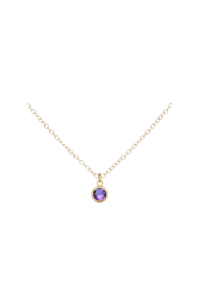 Gold Birthstone Necklace - February