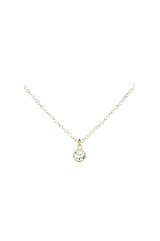 Gold Birthstone Necklace - April