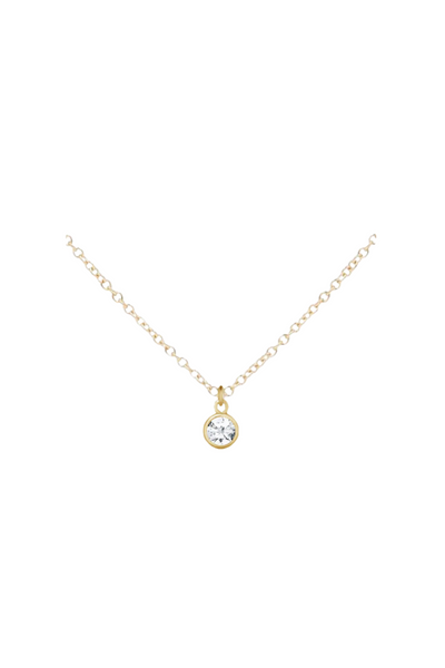 Gold Birthstone Necklace - April