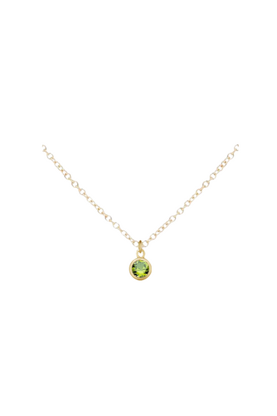 Gold Birthstone Necklace - August