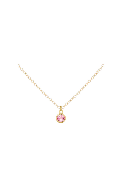 Gold Birthstone Necklace - October