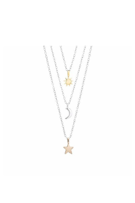 Grandma, Mama, & Me - Sun, Moon, and Star Necklace Set