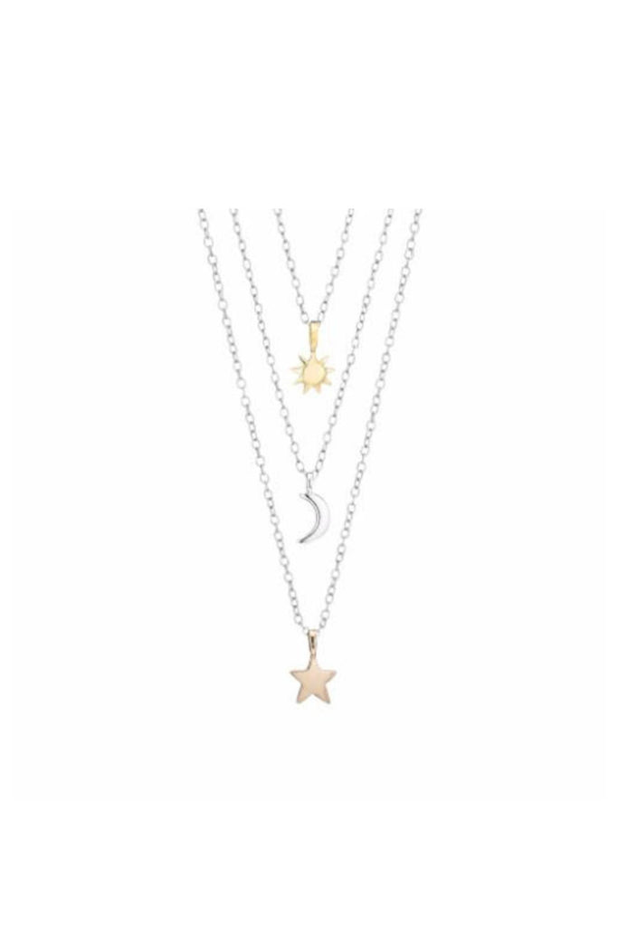 Grandma, Mama, & Me - Sun, Moon, and Star Necklace Set