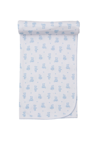 Kissy Kissy - Blue Teddy Bear Time Blanket