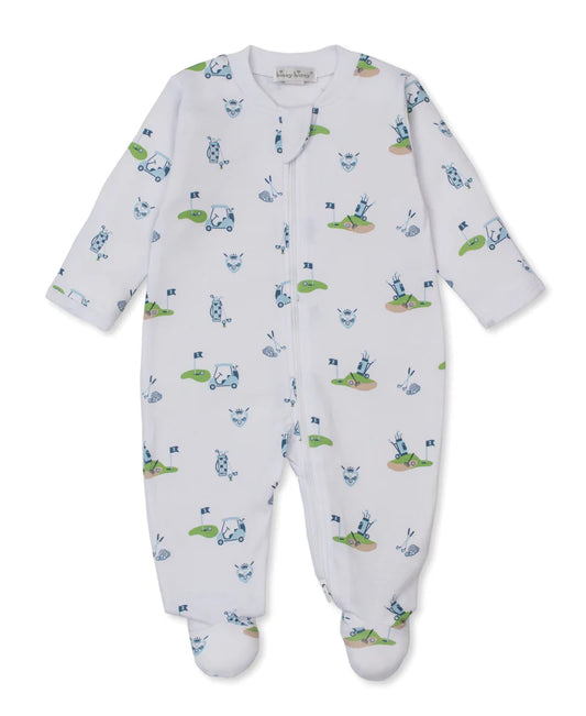 KISSY KISSY - BBY - FOOTIE W/ ZIP PRT - GOLF CHAMPIONSHIP - MULTI BLUE