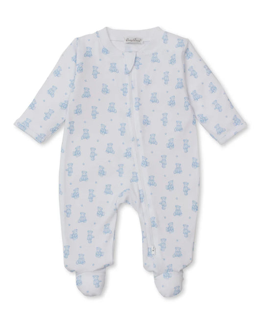 KISSY KISSY - BBY - FOOTIE W/ ZIP PRT - TEDDY BEARS - LIGHT BLUE