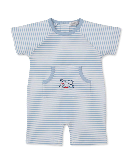 KISSY KISSY - BBY - SHORT PLAYSUIT - PUPPY PATCH - LIGHT BLUE