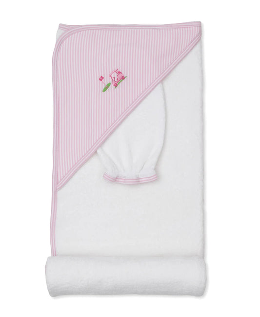 KISSY KISSY - ACC - HOODED TOWEL W/ MITT SET - GOLF CHAMPIONSHIP - WHITE/PINK
