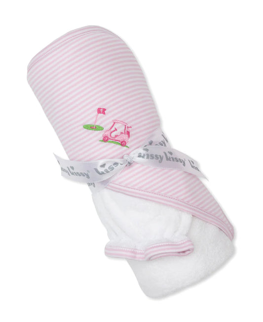 KISSY KISSY - ACC - HOODED TOWEL W/ MITT SET - GOLF CHAMPIONSHIP - WHITE/PINK