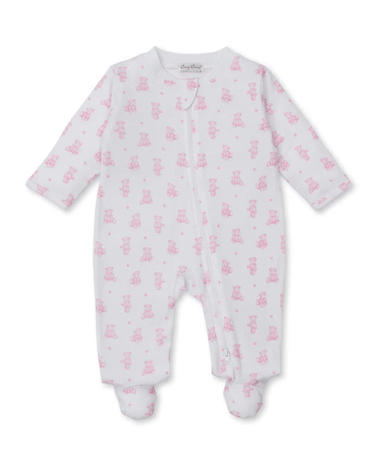 KISSY KISSY - BBY - FOOTIE W/ ZIP PRT - TEDDY BEARS - PINK