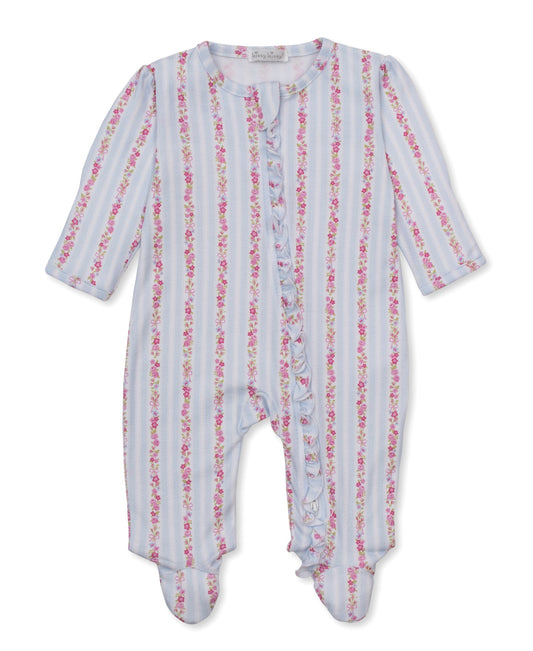 KISSY KISSY - BBY - ROSE RENAISSANCE FOOTIE W/ZIP - LIGHT BLUE