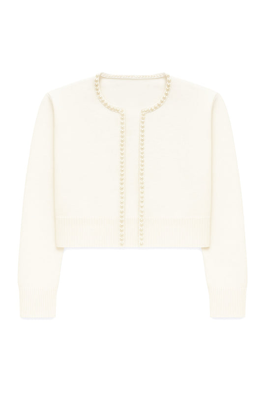 KATIE J NYC KITTY HEM SWEATER PEARLS CREAM